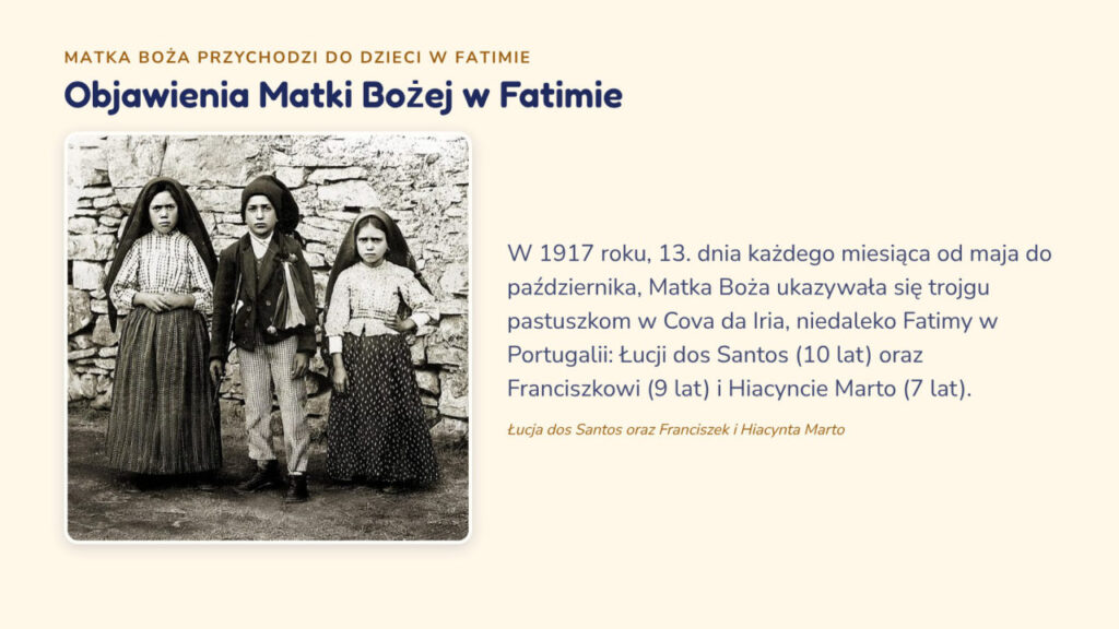 Objawienia Matki Bożej w Fatimie – slajd z prezentacji